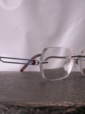 Silhouette Titan Frameless Blue Wire Purple Light Eyeglasses Made in Austria